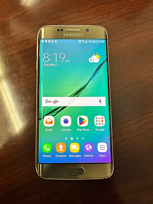#ad Samsung Galaxy S6 Edge 32GB G925T Gold 4G Android FOR PARTS AS IS #130