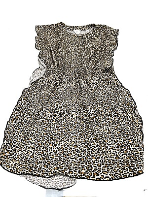#ad Hayden Girls Leopard Ruffle Shirt Dress Girls Size XL