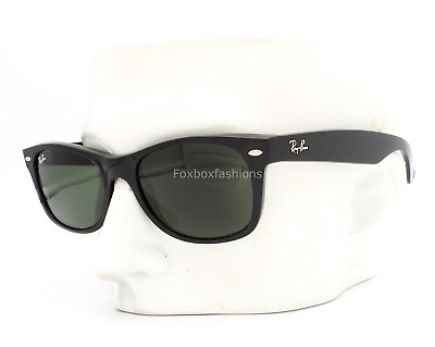 #ad Ray Ban RB 2132 901 New Wayfarer Sunglasses Polished Black Green 52mm Small