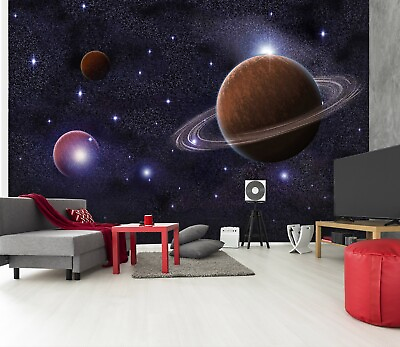 #ad 3D Universe Planets 2006 Wall Paper Wall Print Decal Deco Wall Mural CA Romy
