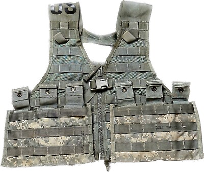 #ad MOLLE II US Army FLC Chest Rig Tactical Vest w 2 Triple Mag Panels ACU