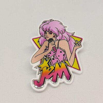 #ad Jem Acrylic Pin Badge Brooch Pinback 80s Cartoon New