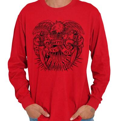 #ad American Battle Live Or Die Eagle Creative Long Sleeve Tshirt Tee for Adults