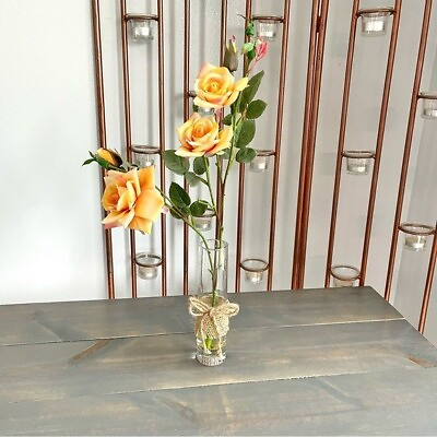 #ad Handmade Rose Vase Home Decor Small Flute Vase Roses Suspended in Resin