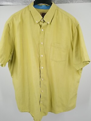 #ad The Foundry Supply Co. Button Down Shirt Men#x27;s 2XL Short Sleeve Green