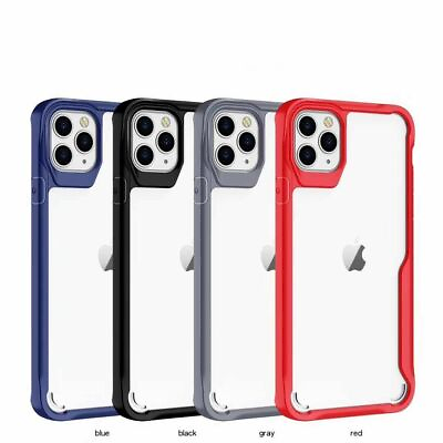 #ad For iPhone 11 12 X XS XR Mini Pro Max 6 6S 7 8 Plus Shockproof Cover Clear Case