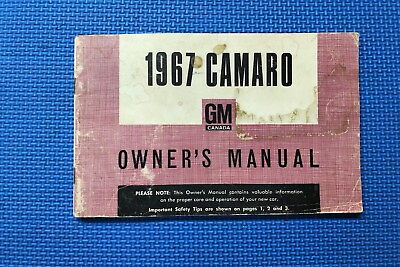 #ad 1967 Camaro English Canadian owners manual guide 67