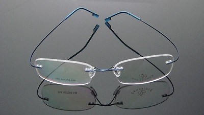 #ad NEW Men#x27;s Rimless glasses Light Flexible Eyeglass Frame Eyewear Blue