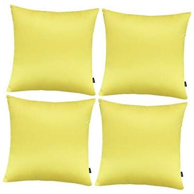 #ad 4 Pack Satin Throw Pillow CasesHeavy Silk Satin 18quot;*18quot; 45*45cm Yellow