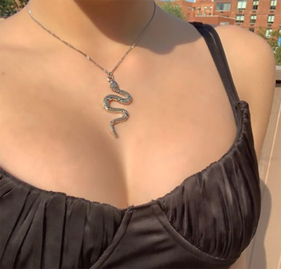 #ad New Snake shaped element necklace fashion wild retro snake pendant