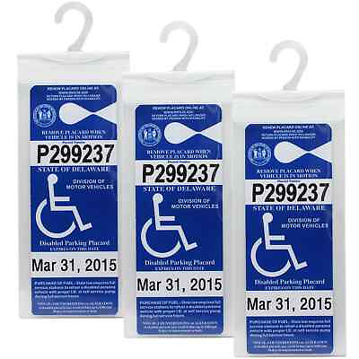 #ad 3 x Handicap Placard Holder Disabled Parking Permit Protector Mirror Tag Sleeve