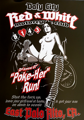#ad 81 Hell#x27;s Angels Daly City Ca. 2ND Annual Poker Run 2007 Poster Rare