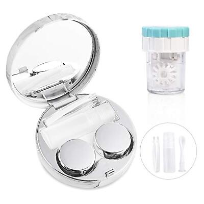 #ad Contact Lens Travel Kit with Cleaner Washer Portable Contact Box with Mirror