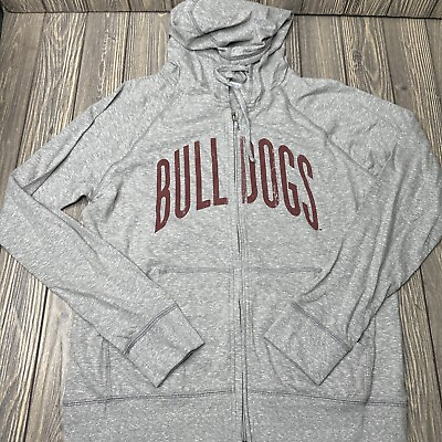 #ad NWT NCAA Mississippi Bulldogs Gray Full Zip Sweatshirt Medium M Gray