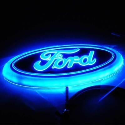 #ad 5.7 inch Blue LED Emblem Light Badge For Ford Focus Mondeo Light Oval Badge