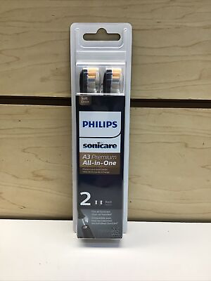 #ad Philips Sonicare 2 Replacement Brush Heads A3 Premium All in One Black HX9092 95