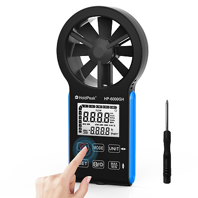 #ad Digital Anemometer CFM CMM Handheld Wind Speed Meter Air Flow Volume Speed Gauge