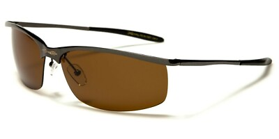 #ad Mens Polarized Sunglasses Metal Slim Semi Rimless Frame Sport Casual 400UV