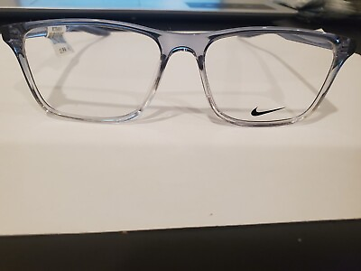 #ad Nike Eyeglasses Frames 7125 404 Clear BLUE Fade Square Full Rim 54 15 145