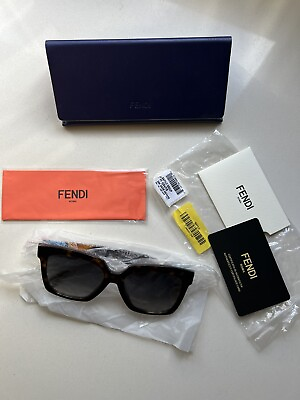 #ad FENDI FF0284 F S 086 Dark Havana BRAND NEW Women’s sunglasses —100% AUTHENTIC