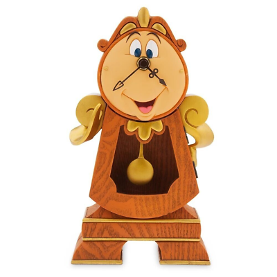 #ad NEW Disney Parks Beauty and the Beast Cogsworth Clock 10quot; Working Clock Figurine