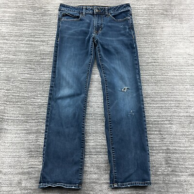 #ad American Eagle Jeans Size 29x30 Mens Original Straight Stretch Blue Denim