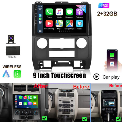 #ad For 2007 2012 Ford Escape Carplay Android 12 Car Stereo Radio Player GPS Navi