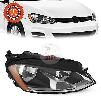 #ad For 2015 17 VW Golf MK7 Halogen Headlight Clear Lens Left Driver Side 5GM941005C
