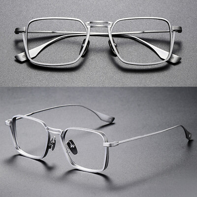 #ad #ad 51mm Women Men Titanium Glasses Frames Rectangle Eyeglasses Frames Demo Lens C