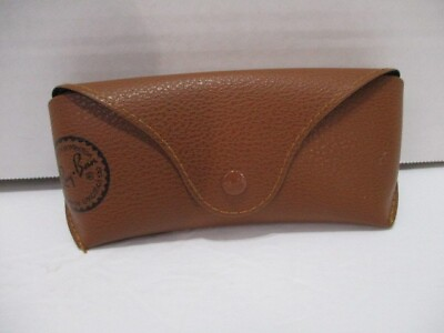 #ad Ray Ban Sunglasses Case Only Brown Womens Snap 6x2.5in Solid Rectangular
