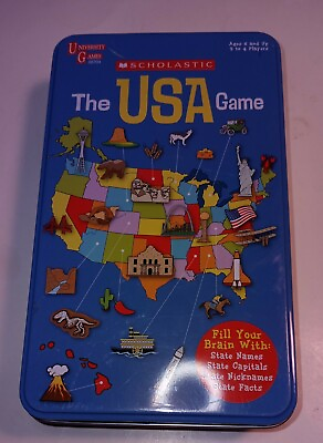 #ad Scholastic The USA Game New In Tin University Games Educational Learn The States