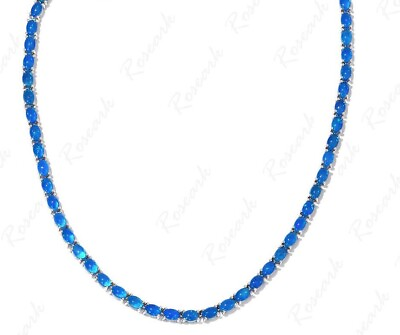 #ad Paraiba Opal Tennis Necklace Paraiba Opal Necklace Unique Wedding Gift Jewellery