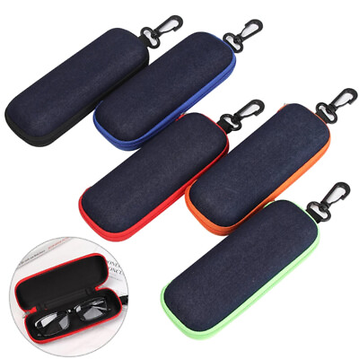 #ad Zipper Hard Eye Glass Case Box Sunglass Protector Travel Fashion with Belt Clip□