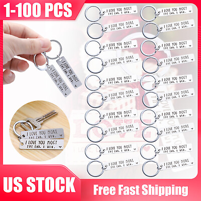 #ad 1 100x Creative Steel I Love You More Most The End I Win Couples Keychain Gifts