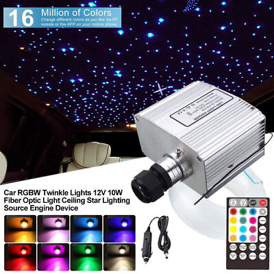 #ad 600pcs RGBW Fiber Optic Lights Kit Twinkle Headliner Star Roof Ceiling Lights 3m