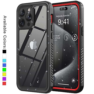 #ad For iPhone 15 Pro Max Waterproof Case Shockproof Cover 15 plus Screen Protector