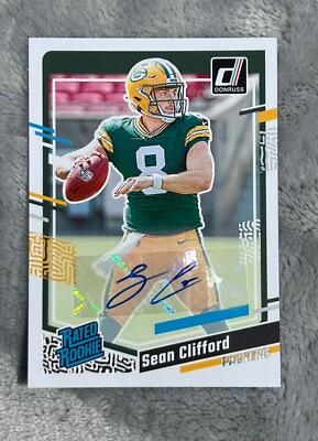 #ad 2023 Panini Donruss Sean Clifford Rated Rookie Auto #338 RC Packers
