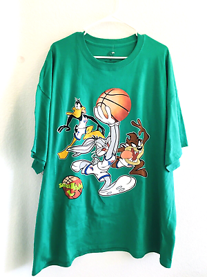 #ad Space Jam Green T Shirt Looney Tunes Bugs Taz Daffy 3XL NWOT Brand New