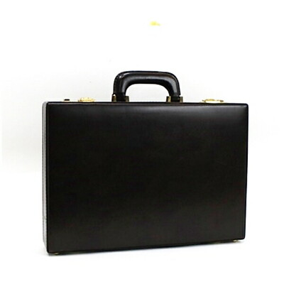 #ad Authentic Ace Attaché Case Business Bag Document Bag Key Type Leather Dark