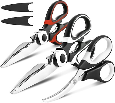 #ad 3 Pack Heavy Duty Kitchen Shears Stainless Steel Kitchen Scissors Ultra Sharp