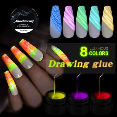 #ad Luminous Nail Polish 7ml Fluorescent Nail Glue Manicure Art Accessories 1pc Se