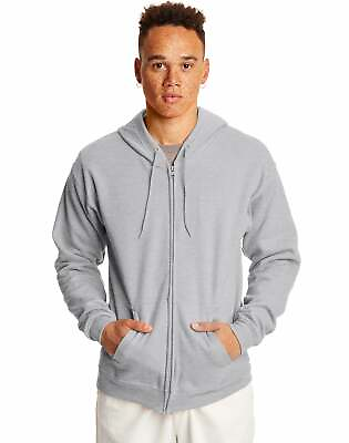 #ad Hanes Full Zip Hoodie Sweatshirt Mens ComfortBlend EcoSmart Hood Pockets S 3XL