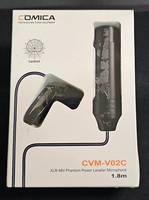 #ad Comica XLR Microphone CVM V02C 1.8m Omni directional Lavalier 48v Phantom Power