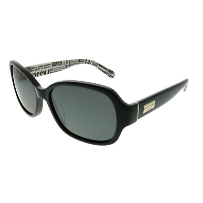 #ad Kate Spade Akira P 9KQ RA Black on Print Plastic Sunglasses Grey Polarized Lens