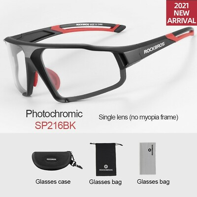 #ad ROCKBROS Cycling Photochromic Sunglasses UV400 Unisex Bike Clear Safety Glasses