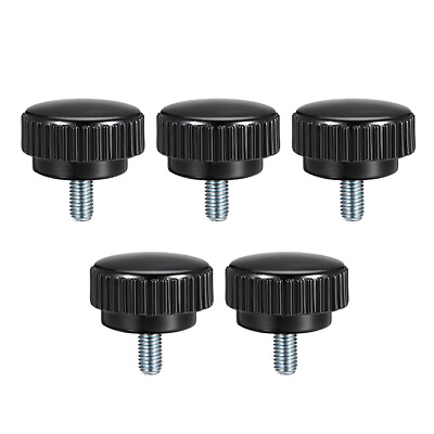 #ad M8 x 15mm Male Thread Knurled Clamping Knobs Grip Thumb Screw on Type 5 Pcs