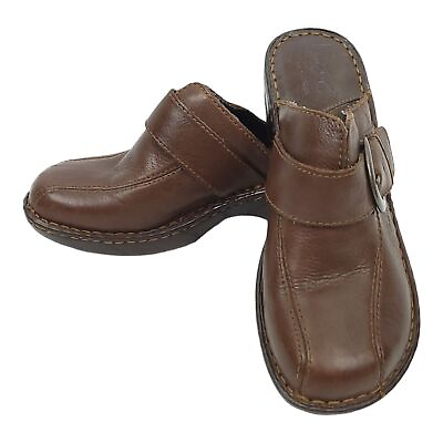 #ad BOC Born Concept Leather Mule Clog Womens Size 7 Slip On Shoes Brown BC6629 $18.70