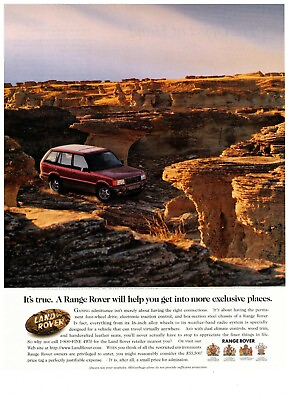 #ad 1997 Land Rover Range Rover SUV Cavern Offroading Vintage Print Advertisement