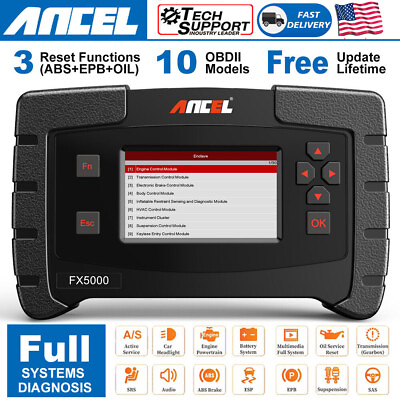 #ad Car All System Diagnostic Tool OBD2 Scanner Automotive Code Readers ABS Oil EPB