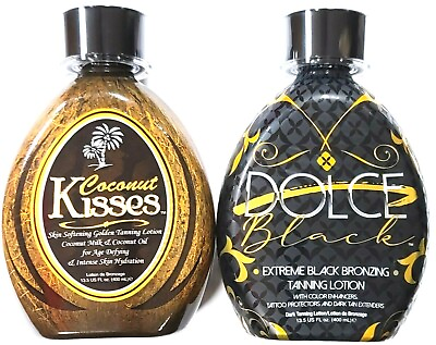 #ad DOLCE Black Extreme Bronzer amp; Coconut Kisses Golden Tanning Bed Lotion